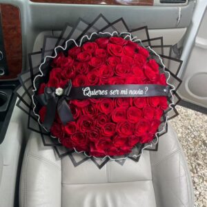 Classic Romance 75 Red Roses with Personalized Ribbon and Bow