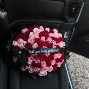 Romantic Blush & Red Rose Bouquet